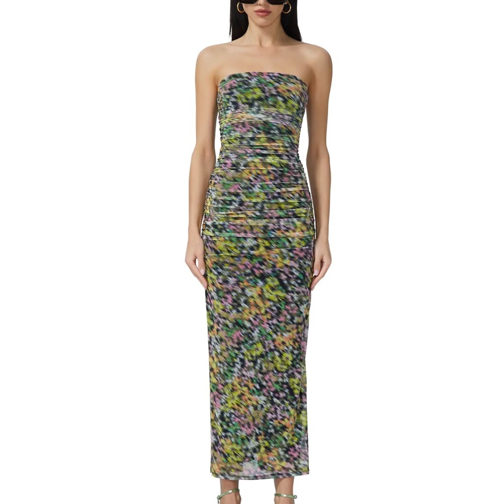 Floral Strapless Maxi Dress